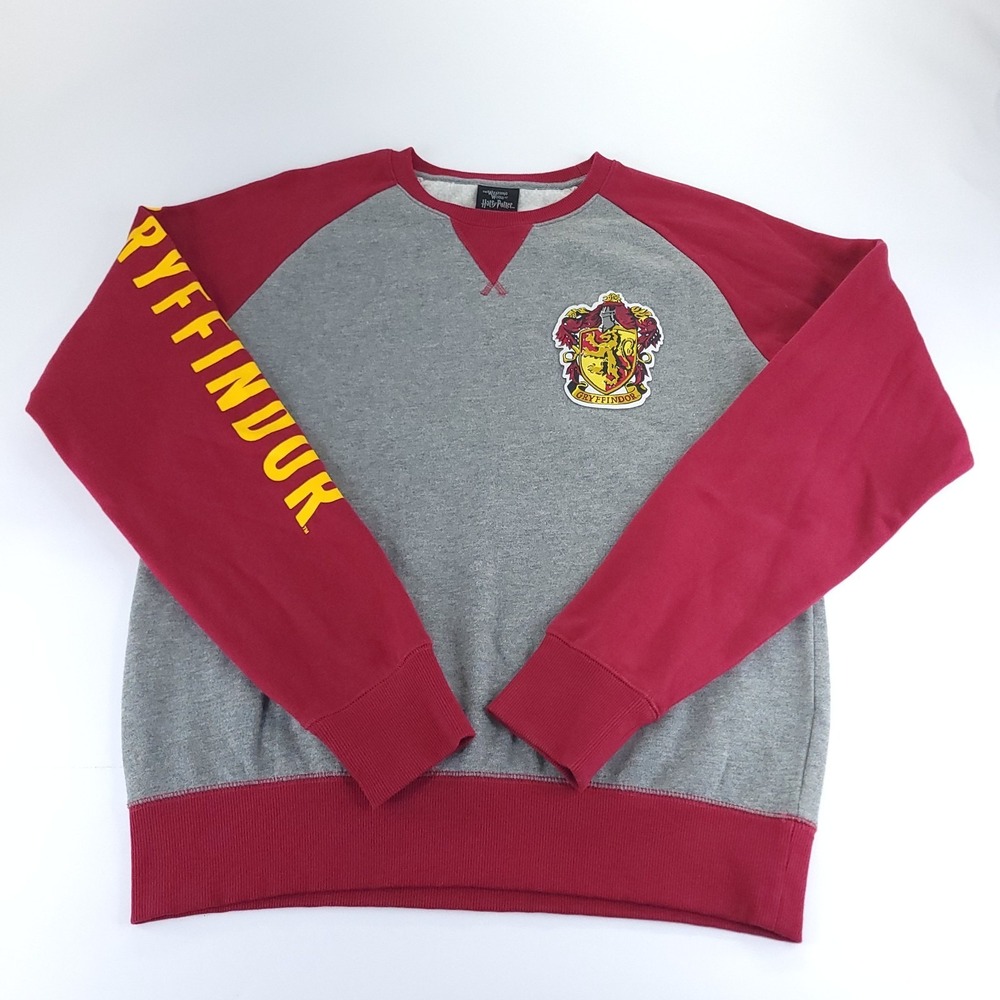 Harry Potter Wizarding World Gryffindor Sweatshirt Adult Medium Red Gray Raglan